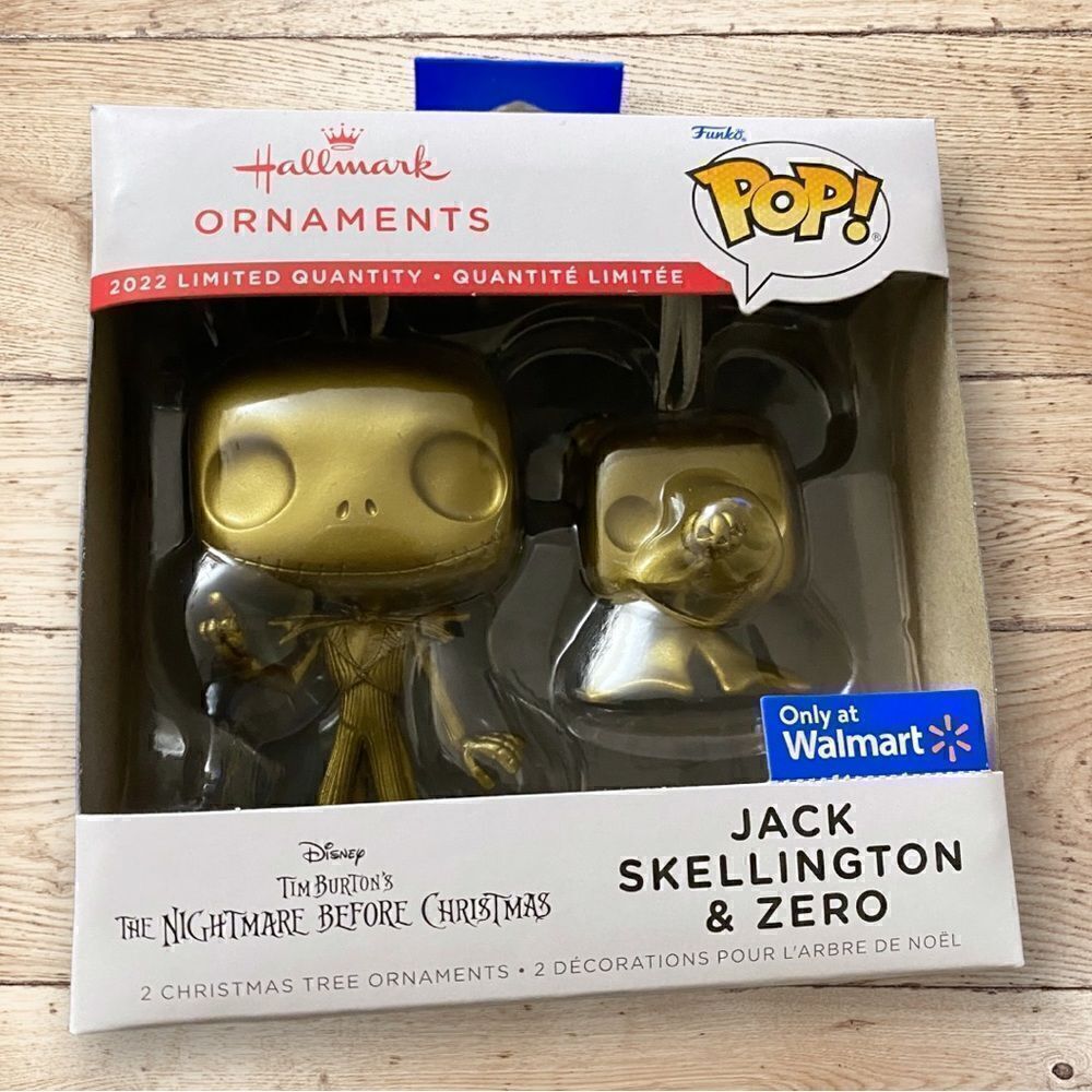 2022 Funko Pop! Hallmark Jack Skellington/Zero Ornaments Chase Limited Edition
